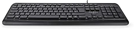 NEDIS KBMU200BKFR Wired Keyboard | USB | Powered by USB | Multimedia | AZERTY | FR Layout | Yes