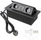 CPROSP Multipresa a Scomparsa da Incasso con USB/Cavo a Spina/1,8 m, Torretta Multipresa da Scrivania Nero, Presa Multipla da Incasso per Cucina