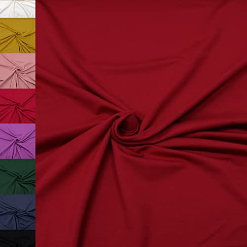 MAGAM-Stoffe Finn Jersey Stoff uni Oeko-Tex Meterware 50cm (10. Dunkelrot)