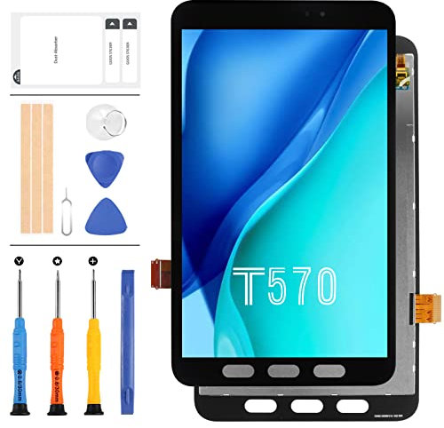 LADYSON Ersatzbildschirm für Samsung Galaxy Tab Active 3, 3. Generation 2020, SM-T570, LCD-Display, Touchscreen, Digitizer, Montageset (schwarz)