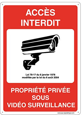 AUA SIGNALETIQUE - Panneau De Signalisation en PVC Rigide et Compact 1.5 mm. (121 x 170 mm, Accès Interdit Propriété Privée)