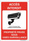 AUA SIGNALETIQUE - Panneau De Signalisation en PVC Rigide et Compact 1.5 mm. (121 x 170 mm, Accès Interdit Propriété Privée)