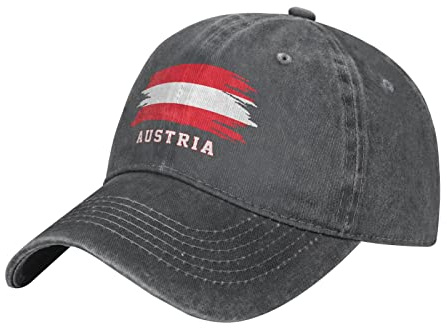 YINGD Erwachsene Cowboy Baseball Kappe Österreich Flagge Österreich Verstellbar Sonnenhut Atmungsaktiv Unisex Hut für Männer Frauen, #660, One size