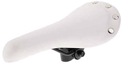 pistro Fahrradsattel im Vintage-Stil, mit dicker Niete, fest, Weiß