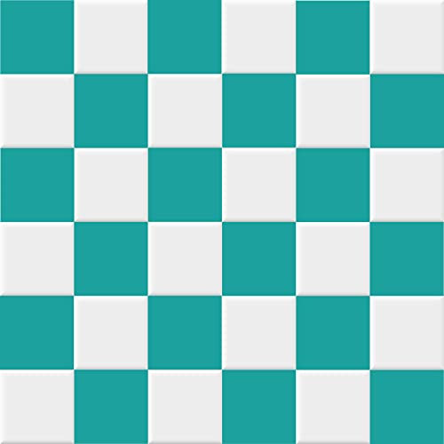 INDIGOS Fliesenaufkleber Fliesen matt - Türkis - 33x33cm - Wandfliesen selbstklebend - Klebefliesen für Wand - WC, Bordüre Fliesenspiegel renovieren überkleben