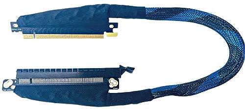 JMT Cavo di prolunga PCIE 4.0 X16 32GBS GEN4 in rete intrecciata per adattatore GPU pieghevole per scheda grafica AI Server (50 cm, 16AB4 a destra)