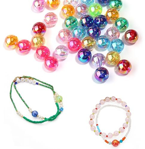XoeLLe 800 Stück Glasperlen Perlen Sets, Farben Glasperlen Kit 8mm, DIY Perlen Armbänder Selber Bastelperlen Machen Bastelzubehör Bunte, Perlen zum Auffädeln für Armband, Halskette Schmuckherstellung