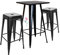 Table Haute de Bar,110cm de Haut, Table de Bar Le Style du Décor Industriel pour 2 à 4 Personnes, Pieds de Table en Métal, Table de Bar Bois (MDF) métal Bois Naturel-Noir
