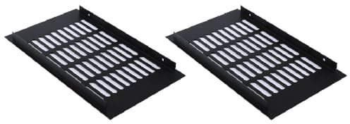 TopHomer Lot de 2 cache-grilles d'aération en alliage d'aluminium noir 150 mm x 250 mm pour armoire de cuisine