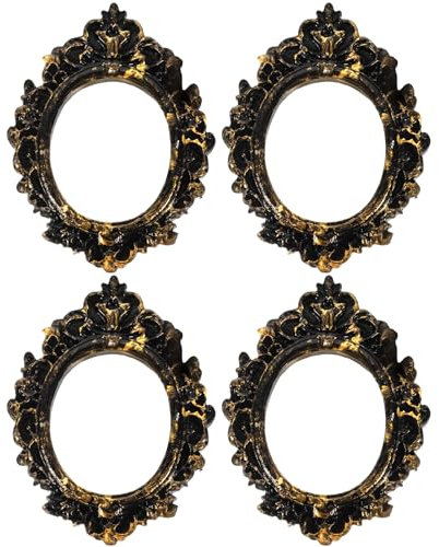 Amosfun Cadre Photo Mini En RéSine DoréE Lot De 4 Cadres Vintage ÉLéGants Pour DéCoration Murale IdéAl Pour Souvenirs Et Illustrations 7X5 Cm