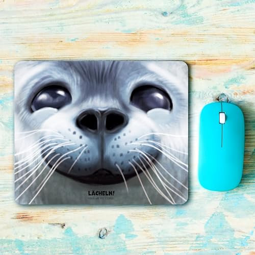 Mauspad Mousepad Robbe Spruch Schreibtischunterlage Lächeln Morgen Wird noch schlimmer Geschenk Büro