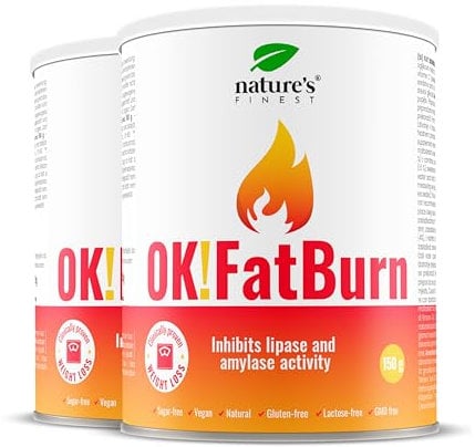Nature's Finest OK!FatBurn | Bruciatore di grasso, Blocca arboidrati, perdere peso azione | brucia grassi dimagrante forte con la ID-alG L-tirosina e L-carnitina