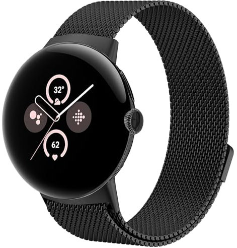 TOPsic Edelstahl Armband Google Pixel Watch Armbänder, Mesh Ersatzarmband Metall Uhrenarmband Magnetverschluss Armband für Google Pixel Watch 2/Google Pixel Watch LTE/Google Pixel Watch WiFi