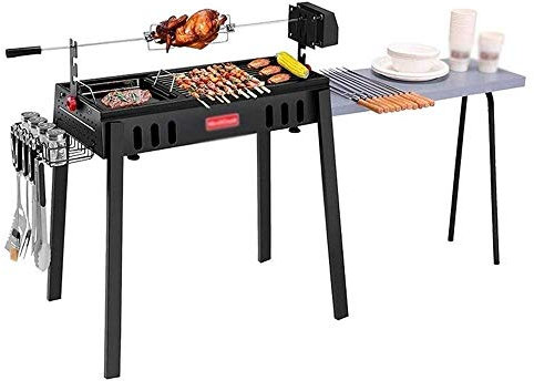 CLLBANT Parrilla de Barbacoa portátil, Barbacoa de carbón Espesado para Varias Personas y Estante de Picnic Plegable portátil, Estable y Duradero 155 70 19.7 in