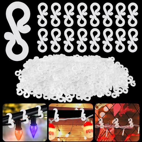 LIMITADA Ganchos para Canalones, 150 PCS Ganchos para Colgar Luces de Navidad Ganchos de Plástico para Canalones en Forma S Gancho para Sujeción de Luces Exterior y Interior para Decorar Fiesta Hogar