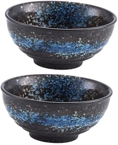 FEFEF Vintage Ceramic Bowl,2pcs Vintage Stoneware Bowl Ceramic Meal Bowl Udon Noodle Bowl Ceramic Bowl Bowls Barbecue Ceramics Big Bowl of Noodles