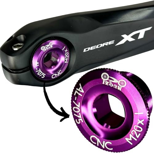 F26 SL M20 x 1 Tuning Fahrrad Kurbelarm Kurbelschraube passend für MTB & Road Hollowtech II Kurbeln I Deore I SLX I XT I XTR I 105 I Ultegra I Dura Ace (Lila)