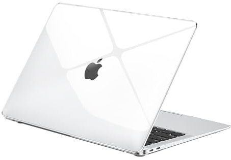 EooCoo Ultradünne Hülle Kompatibel für M1 MacBook Air 13 Zoll Retina A2337 A2179 A1932, 2020-2018 Freisetzung [passend zur Offiziellen Farbe] Glatt Hartschale Schutzhülle Snap Case, Kristall Klar