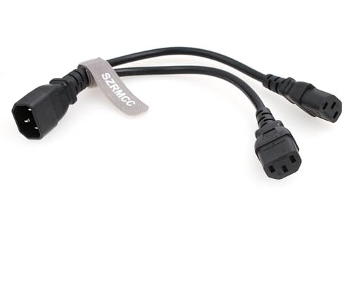 SZRMCC UPS - Cable de alimentación Divisor en Y para Servidor IEC320 C14 a 2 Cables de extensión C13 10A 250V de 30 cm