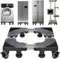 Upgrated Heavy Duty Furniture Dolly, Mobile Base with 4 Locking Wheels and 4 Strong Feet, Adjustable Fridge Stand, Washing Machine Stand, for Washer Dryer Refrigerator(Grey-Extra Large)