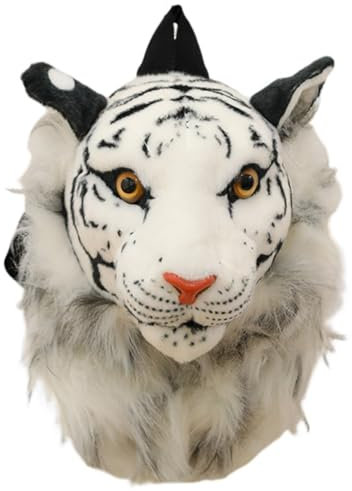 Asudaro Rucksack, gefüllter Tigerkopf, Herrlicher Tigerkopf Rucksack Löwe Tierkopf Rucksack,3D-Simulation, personalisierbar, Löwen-Rucksack, Schultertasche, Tierkopf, Plüsch-Rucksack(Tiger)