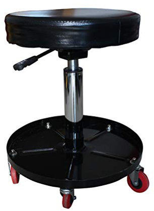 OZBMA Tabouret Roulant réglable Portable avec Plateau à Outils, Noir