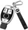 QBUC Coque de clé pour Mercedes Benz avec porte-clés, compatible avec Mercedes-Benz Classe A B C E G R S M Classe CLA CLK AMG CLS GLA GLC GLE GLK GLS SLC SLS GL GT ML SL (Noir)