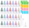 PORUPAEL 28pcs 2ml Dropper Bottle, Mini Empty Glass Dropper Bottles with 3 Dropper Pipettes, 2 Sheet Label Stickers Refillable Sample Dropper Bottle for Perfume Essential Oil Aromatherapy Eye Drops