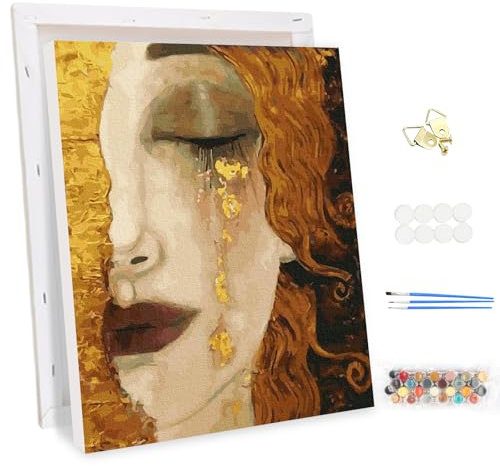 MEIYUDA Peinture par Numero Adulte avec Cadre Larmes d'or, DIY Kit Peinture, Pinceaux Peinture de Dessin de Pigment Acrylique, Loisirs Créatifs Adultes Decoration Maison Cadeau 30x40cm