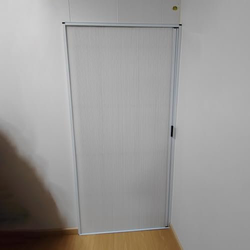 Puertas de acordeón Puerta Acordeón Interior Sin Taladros, Marco De Aluminio Y Tejido Celular Puertas De Armario Plegables Aislamiento Térmico, Plegable Retráctil Sobre La Puerta(60x200cm/23.6x79in)