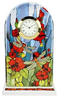 Goebel Tischuhr Tiffany - Libelle – Kunstvolle Jugendstil-Uhr von Louis Comfort Tiffany, Maße: Länge 11 cm, Breite 4,5 cm, Höhe 18,5 cm, 67-003-02-1