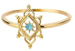 Hasdnker Ring Ringe Damen Bijouterie Herren Sechseck-Stern-Ring, Blauer Lotusblütenring Für Frauen, Goldfarbe, Opal, Natursteinring, Boho-Schmuck