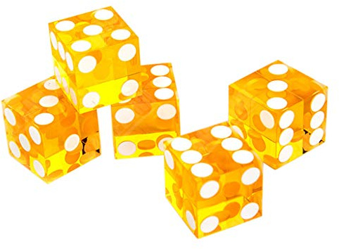 Kalttoy 5 Stück Sechsseitige D6 19 mm Casino Würfel Transparente Würfel mit Rasierkante
