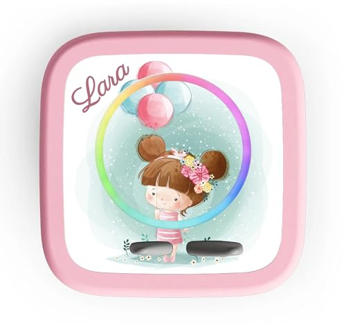 Toniebox 2 Schutzfolie (neue Toniebox 2 mit Lichtring) mit Name personalisierbar | Mädchen mit Luftballons