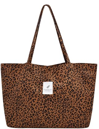 TeeYee Cord Tasche Damen Umhängetasche Tote Bag Kord Damen Shopper | Große Kapazität Schultertaschen,Einkaufstasche für Arbeit,Büro,Reisen,Schule,Alltag, Handtasche