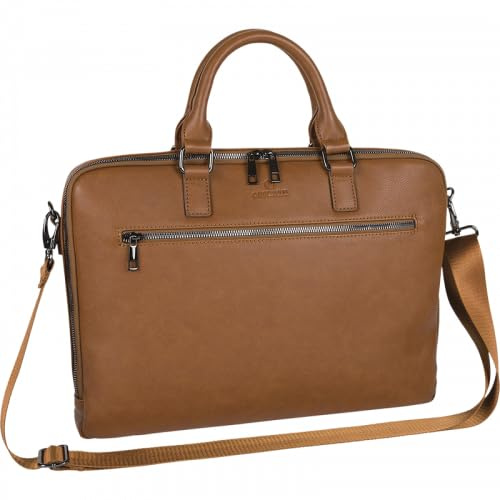 Oberthur - Détroit - Sacoche ordinateur 15,6 slim camel