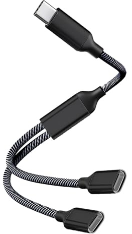 USB C Splitter 2 Port for Data Transfer, USBC Splitter for Charging 1pcs | Usb c SplitterUsbc Male to Dual Type C Female Adapter Cable Compatible with PC, Laptop, Flash Drive, Keyboard, Printer