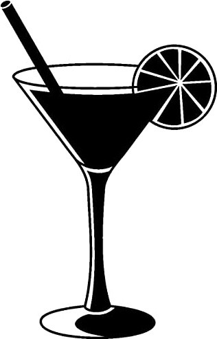 Samunshi® Wandtattoo Cocktailglas Wandaufkleber Cocktailglas 19 x 30cm schwarz