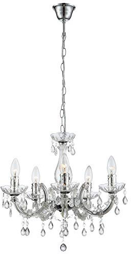 GLOBO Hänge Leuchte Kronleuchter Kristall Luster Decken Lampe Schlaf Zimmer Beleuchtung 63116-5