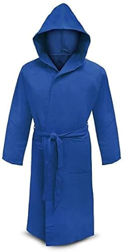 VIC Accappatoio Microfibra Unisex con Borsa + Cappuccio (Azzurro, XXL)