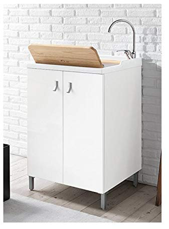Geromin Arredamenti 7008SMARTCL-BIA Lavatoio e Base con Cesto, Bianco