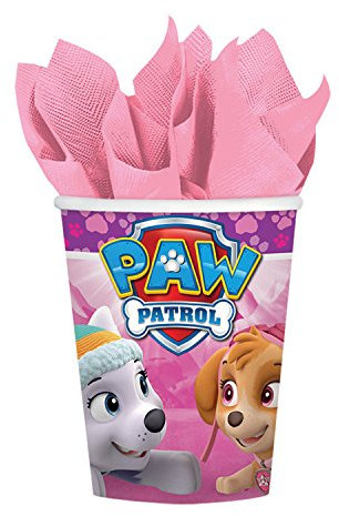 8 Gobelets en Carton 266 ML Rose PatPatrouille