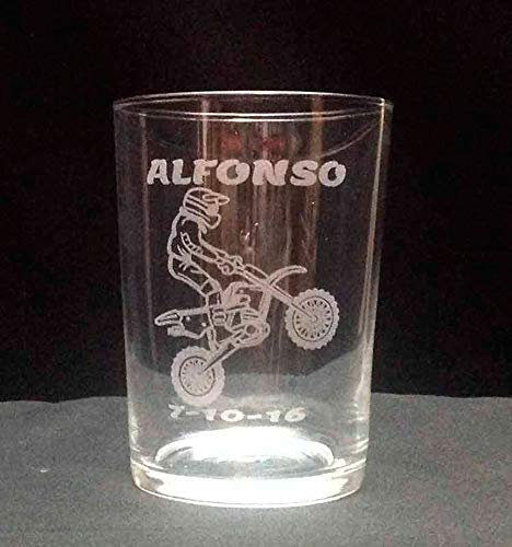 regalo grabado - Vaso personalizado, Grabado Textos, Dibujo, o Ambos | Vaso de Cristal | Capacidad 500 ml