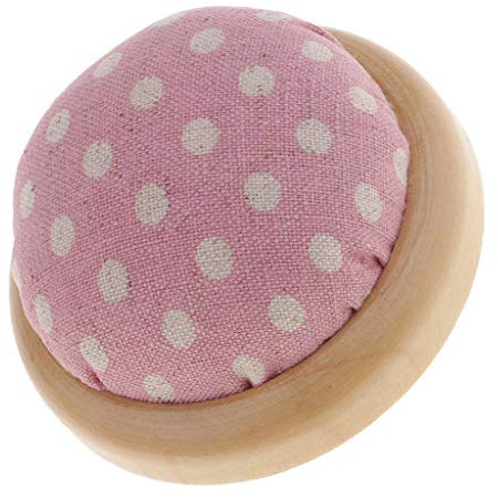 P Prettyia Nadelkissen Pin Kissen mit Holzteller Nähnadeln - Handarbeit Kissen - Rosa
