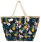 DonDon Strandtasche mit Reißverschluss, Große Strandtasche XXL, Shopper Tasche Damen - Praktische Beach bag Umhängetasche Damen Badetasche für Strand und Meer - Blumen und Ananas