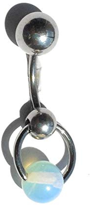 Opalite Stone Door Knocker VCH Piercing Barbell.