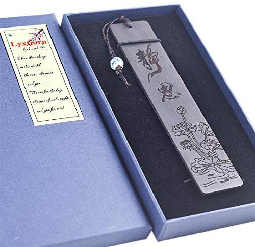 Natürliches Holz-Lesezeichen mit Perlenquaste, personalisiertes Holz-Bücherzeichen für Buchliebhaber, Weihnachtsgeschenk mit Geschenkbox