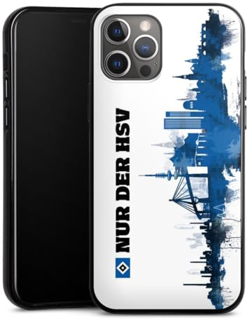 Silikon Hülle kompatibel mit Apple iPhone 12 Pro Case schwarz Handyhülle HSV Offizielles Lizenzprodukt Bundesliga