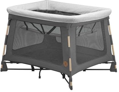 Maxi-Cosi Swift 3-in-1 Reisebett Baby, Babywiege, 0–3.5 Jahre, bis zu 15 kg, Reisebett höhenverstellbar, 2-in-1-Matratze, ultraleicht, in 1 Sekunde klappbar, Reisetasche, Beyond Graphite