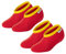 TippTexx 24 Stiefelsocken, 1 oder 2 Paar, Gummistiefelsocken mit Nässeschutz und ANTI-LOCH-GARANTIE für Damen, Herren u. Kinder (Rot/Damen-Kinder100% Baumwolle - 2 Paar, 25-26)